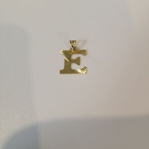 Gold Letter E Pendant Necklace Charm